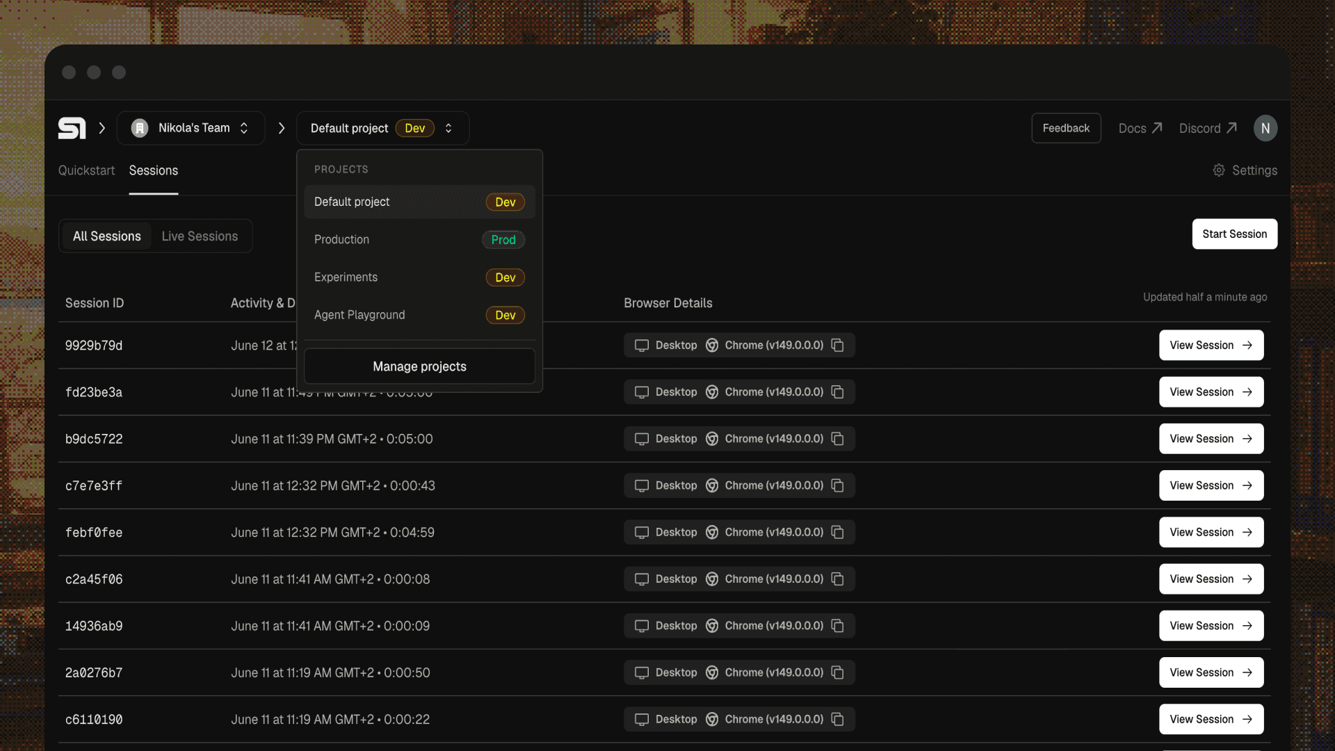 The Project Selector