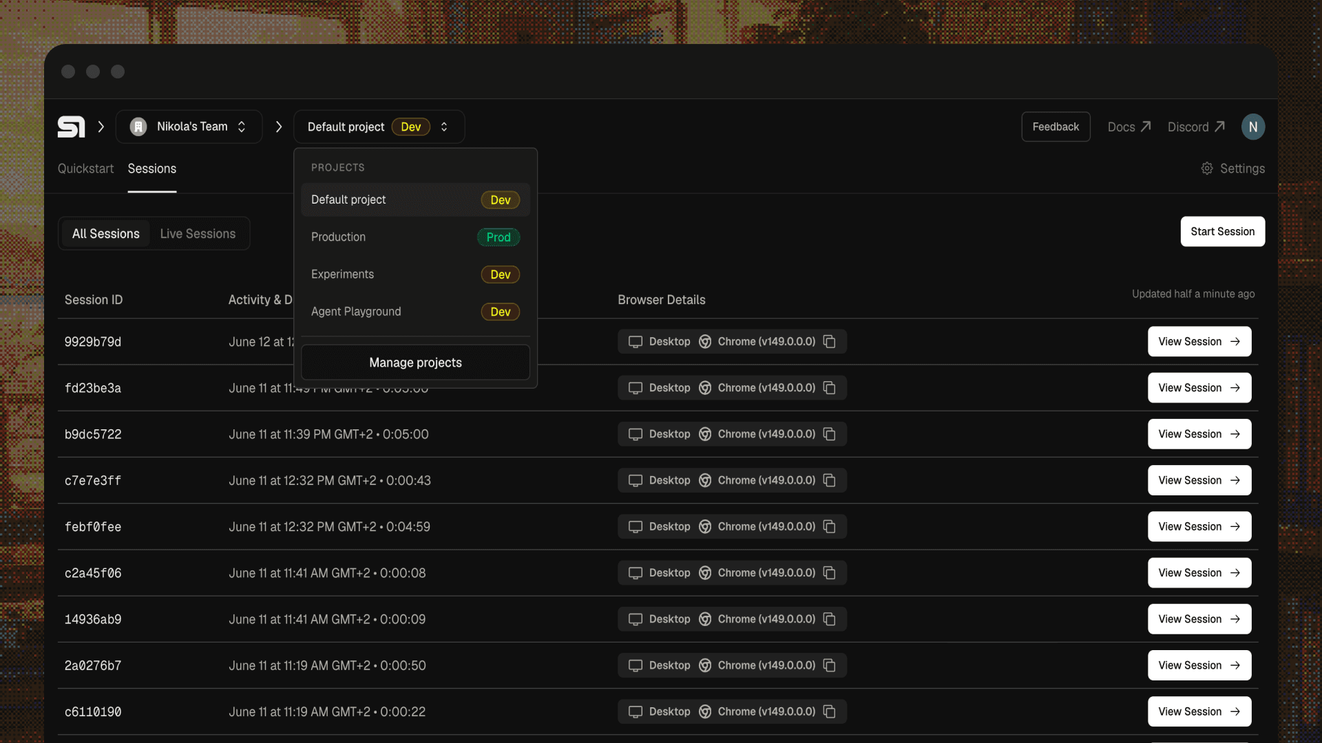 The Project Selector
